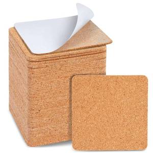 lot 8453 image: Juvale Square Cork Tiles - 50 Pack, 3.7 x 3.7 in, 1.5 mm Thick, Brown - Adhesive Cork Backing for Coasters & DIY Projects - Craft Supplies for Adults