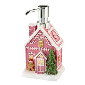 lot 8456 image: Avanti Linens - Lotion PumpSoap Dispenser, Durable Hand-Painted Resin, Countertop Accessories, Holiday Home Decor (Sparkle House)