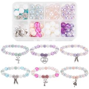 lot 8462 image: SUNNYCLUE 1 Box 6 Set Ballet Bracelet Making Kit Adjustable Bracelets Dancer Ballerina Charms Acrylic Transprent Rhinestone Beads for Jewellery Making Kits Beginner Adult Women Holiday Supplies