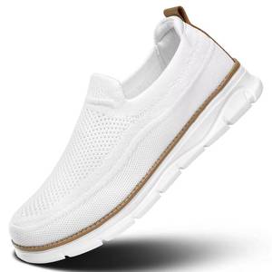 lot 8482 image: Mens Slip On Boat Shoes Casual Loafers Walking Non Slip Soft Sole Lightweight Sneakers Dress Business Oxfords Work Driving White 8.5