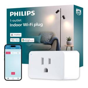 lot 8484 image: Philips Indoor Matter Smart Plug, WiFi, Works with Apple HomeKit, Alexa, Google Home & SmartThings (1 Pack)