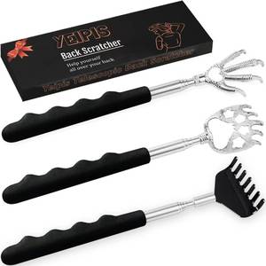 lot 8489 image: Yeipis 3 Pack Back Scratcher Metal Portable Telescoping with Rubber Handles, Extendable Back Massager Tool with Beautiful Box, White Elephant Stocking Stuffers Gifts for Men Women Christmas Presents