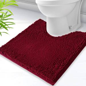 lot 10343 image: AINAHYVA Toilet Rugs U-Shaped,Super Absorbent Chenille Bathroom Rugs and Strong PVC Non-Slip Backing for Toilets Rug Set,Machine Washable,Bath Mats for Bathrooms,20x 20,Burgundy