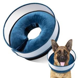 lot 10346 image: Inflatable Dog Cone, Soft Dog Cone Collar After Surgery for Alternative with Enhanced Anti-Licking Guard Shield Adjustable Detachable Cone Collar, Elizabethan Collar (XL, Blue)