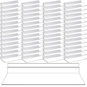 lot 11639 image: Kathfly 100 Pack 4 x 10 Inch Slatwall Shelves Hanging Accessories Clear Slatwall Shelf Plastic Shelves for Wall, Home Shoe Stores Boutiques Supplies (Clear)