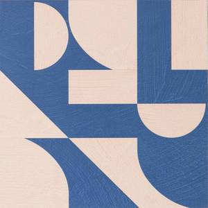lot 11649 image: FloorPops x Very Gay Paint Gia Metric Coral and Blue Peel and Stick Floor Tiles, FP6335