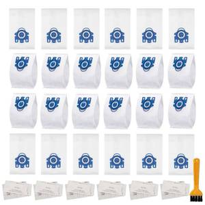 lot 12052 image: 24 Pack 3D Airclean GN Vacuum Bags Compatible with Miele Classic C1, Complete C1, Complete C2, Complete C3, S400i S600 S2 S5 S8 Series, 6 Motor Protection Filters 6 AirClean Filters 1 Cleaning Brush