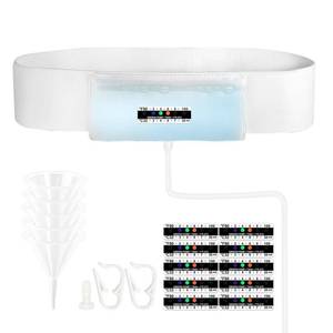 lot 12054 image: Urine Test Complete Kit with 2-4 oz Sample Pouch, 43.3 inch Concealed Stretch Belt with 5 Liquid Release Outlets, Temperature Strips, Silicone Funnel, Clamps and Plug, Reusable Storage System (White)