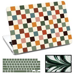 lot 12062 image: QJUZO Compatible with MacBook Air 13 inch Case 2025 2024 2023 2022 M4 M3 M2 A3240 A3113 A2681, Laptop Hard Shell Cover with Screen Protector  Keyboard Cover for MacBook Air 13.6 - Brown Green Plaid