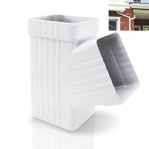 lot 12064 image: Niuohoy Gutter Y Downspout Connector, Gutter Y Connector, Square Downspout Diverter, Downspout Diverter, Rain Gutter Downspout Extensions Rainwater Drainage (White, Fits 3 x 4 inch)