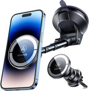 lot 12065 image: ��Military-Grade��VANMASS for MagSafe Car Mount��Upgraded Strongest Magnetic&Suction��Phone Holder Cell Stand for Dashboard Windshield Vent, Tesla Truck Cradle for iPhone 17 Pro Max 16 15 14 13 12 Android