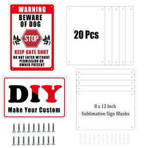 lot 12067 image: ToBeAce 20 Pcs Sublimation Metal Sign Blanks 8x12 Inch, Aluminum Sublimation Yard Sign Metal Photo Blanks with Holes Screws DIY Sign Photo for Outdoor Indoor Garden Yard (Thick 0.45mm)