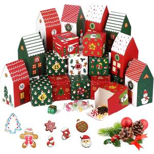 lot 12082 image: Watersay 24 Pcs Empty Advent Calendar Boxes to Fill 2025 Christmas DIY Advent Countdown Gift Boxes for Boys Girls Adults Party Favor(Red, Green)