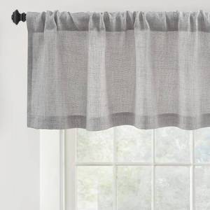 lot 12086 image: DriftAway Linen Textured Curtain Valances for Windows Light Filtering 3 Inch Rod Pocket Farmhouse Country Rustic Kitchen Valances for Bedroom Living Room Bathroom 18 inch Length Gray