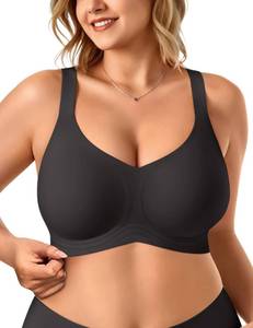lot 12088 image: Vertvie Bras for Women No Underwire Wireless Support Bra Underarm-Smoothing Seamless Push Up Full Coverage T-Shirt Sports Bra(Black,X-Large)