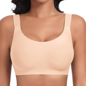 lot 12089 image: SINFLA Wireless Bras for Women No Underwire Seamless Full Coverage Comfortable Everyday Bra with Medium Support (Nude,Small)