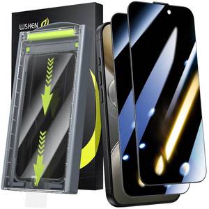 lot 12092 image: WSKEN for iPhone 16 ProiPhone 17 Privacy Screen Protector - Auto Dust-Remove 24 Degree Anti Spy 3D Full Coverage Shatterproof Tempered Glass with Zero Bubble Dust Clean Easy Installing House
