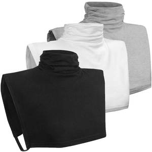 lot 12096 image: Womens Pleated Fake Turtleneck Dickey Detachable Collar Dickey Half Top Mock Blouse Collar Shirts (3, BlackWhiteGrey, One Size)