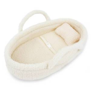 lot 12099 image: June Garden Cozy Dream Doll Bassinet - Baby Doll Portable Carrier - Fits for American Girl Dolls or Teddy Bears up to 14 - Cream White