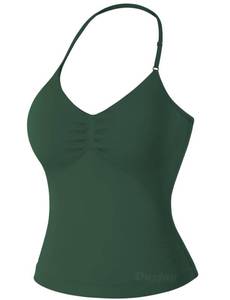 lot 12103 image: VOYJOY Impact Longline Strappy Top Workout Tank Tops for Women Impact Gym Sports Bra Camis L