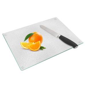 lot 13687 image: DHARANA Frosted Glass Cutting Board,Tempered Glass Cutting Board for Kitchen Counter,Scratch Resistant,Heat Resistant, with Non-Slip Feet, 12x16