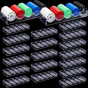 lot 13717 image: Yulejo 101520 Pieces Poker Chip Holder Poker Chip Trays Acrylic Rack Chips Holder Accessories for Casino Game, Each Holds 100 Chips