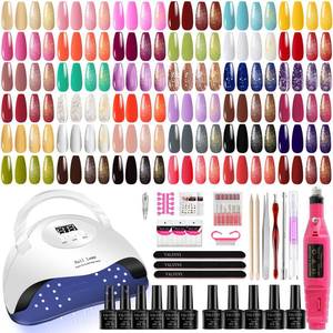 lot 13729 image: YALSYNY NAIL POLISH KIT with U V Lamp and Drill Starter Kit 36 Colors Gel Nail Polish Nail Art Gel Manicure Kit