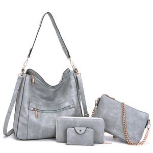 lot 14041 image: Large Crossbody Purses Set For Women Shoulder Bag Tote Handbags Ladies Hobo Bags With Wallet 4PCS GreyBlue