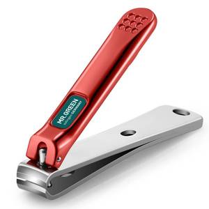 lot 14043 image: MR.GREEN Nail Clippers Curved Blades Fingernail Cutter Nippers Manicure Scissors Stainless Steel Pedicure Tools with Nail Flies (Medium-Red)