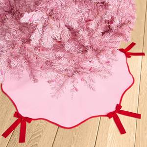 lot 14047 image: xo, Fetti Pink Christmas Tree Skirt  36  Holiday Bow Decorations, Merry Xmas Party Accessory, Tree Stand Collar Blanket