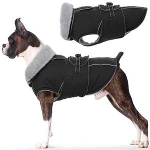 lot 14053 image: Lelepet Warm Dog Coat Reflective Dog Fleece Vest Waterproof Jacket Windproof Winter Cold Weather Coats with Adjustable Buckle Jackets for Large Dogs, Black, L