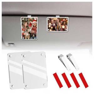 lot 14054 image: Figpade 2PCS Car Picture Holder with Magnetic Attachment,Acrylic Car Visor Photo Clip for Easy Display of Photos,Personalized Cars Picture Frame as Christmas Cars Decorations (White)