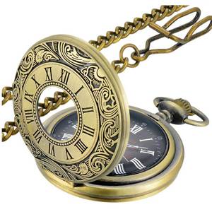 lot 14056 image: LYMFHCH Vintage Pocket Watch Roman Numerals Scale Quartz Pocket Watches with Chain Christmas Graduation Birthday Gifts Fathers Day
