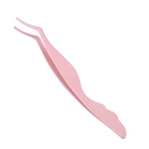 lot 14059 image: Pretty memory Eyelash Applicator Tool DIY False Curved Eyelash Extension Tweezer for Volume Lashes Application and Removal, Pink