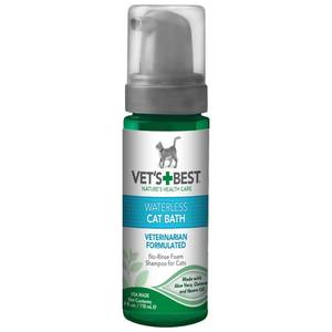 lot 14060 image: Vets Best Waterless Cat Bath, No Rinse Waterless Dry Shampoo for Cats, Veterinarian Formulated Cat Shampoo, Kitten Shampoo, 4 oz