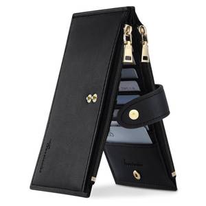 lot 14100 image: Travelambo Leather Wallets for Women Slim RFID Blocking Bifold Credit Card Holder Wallet