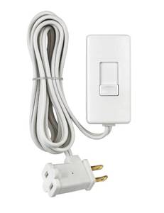 lot 14107 image: Leviton Table Top Plug in Lamp Dimmer for Dimmable LED, Halogen and Incandescent Bulbs, TBL03-10W, White