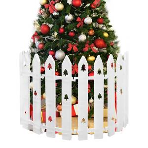 lot 14112 image: 16 Extra Tall Fence for Christmas Tree,12PCS White Picket Fence Gate Barrier with Tree Patterns Christmas Tree Gate for Pets(24 H x 5 W Each)