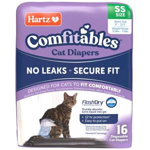 lot 14120 image: Hartz Comfitables Cat Diapers, Size XS 16 Count, Comfortable & Secure Fit, Easy to Put On