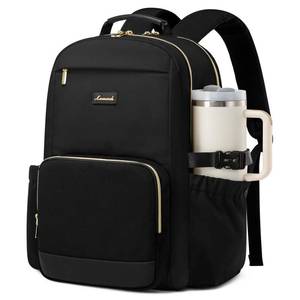 lot 14131 image: LOVEVOOK Laptop Backpack for Women with Pouch Pocket for Large Capacity Cup,17 Inch Laptop Computer Bag Travel Backpack Purse,Waterproof Work Business Backpack College Teacher Bags,Black