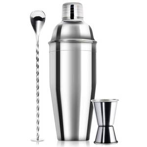 lot 14136 image: WPHUAW 24oz Cocktail Shaker Bar Set-Professional Margarita Mixer Drink Shaker and Measuring Jigger & Mixing Spoon Set Professional Stainless Steel Bar Tools Built-in Bartender Strainer for Martini Kit