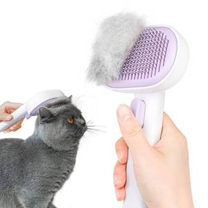 lot 14142 image: aumuca Cat and Dog Grooming Brush for Shedding, Removes Loose Fur from Long or Short Haired Pets - Ideal for Cats, Kittens, Rabbits, and More - Purple