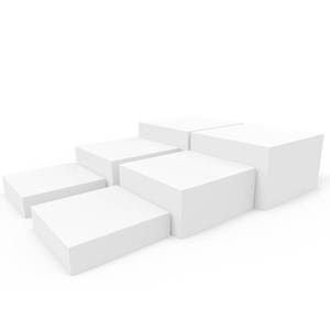 lot 15315 image: PecMuikee Buffet Risers, Food Risers for Buffet Table, Display Stand Shelf for Catering Dessert Collectibles Jewelry Figures Show, Acrylic Cube Display Nesting Risers with Hollow Bottoms 6PCS