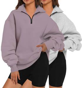 lot 15340 image: XFIFM 2 Pack Womens Zip Up Hoodies Oversized Sweatshirts Fall Long Sleeve Shirts Fashion Pullover XL