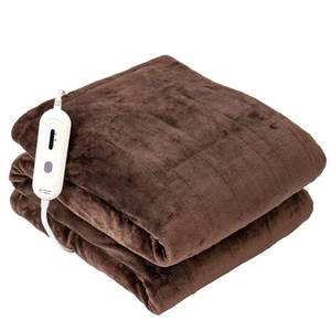 lot 15341 image: Tefici Electric Heated Blanket Throw, Super Cozy Soft 2-Layer Flannel 50 x 60 Heated Throw with 3 Heating Levels & 4 Hours Auto Off, Machine Washable, ETL&FCC Certified, Home Office Use,Brown
