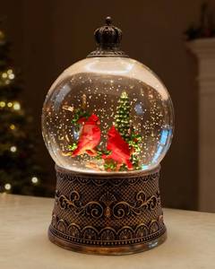 lot 15352 image: Christmas Cardinal Snow Globe Light up Lantern with 8 Songs, 6.99 Christmas Snow Globes for Kids Adults, 6H Timer & Dual Power, Snowglobes Christmas Decorations Indoor, Gifts for Women Men