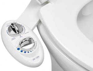 lot 15362 image: LUXE Bidet NEO 185 - Dual Nozzle, Self-Cleaning, Non-Electric Bidet Attachment for Toilet Seat, Adjustable Water Pressure, Rear & Feminine Wash (White)