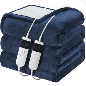 lot 15369 image: DANENOSA Electric Heated Blanket Queen Size 84x90 Soft Flannel & Sherpa Electric Blanket with 10 Heating Levels, Automatically Shut Down After 8h with Overheat Protection Machine Washable