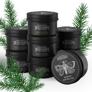 lot 16441 image: Dr. Killigans Cedarwood Chip Canisters - Moth Repellent for Closets, Cedar Blocks for Clothes Storage, Drawer Deodorizers, 8 Reusable Tins with Wood Shavings