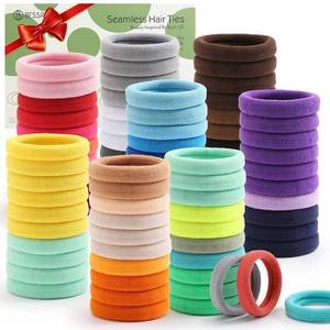 lot 16449 image: 100PCS Elastic Hair Ties, Seamless Hair Band, Ponytail Holder No Crease Damage, Cotton Bands, Hair Scrunchies for Thick Thin Hair, Hair Accessories for Women Valentines Day Gift
